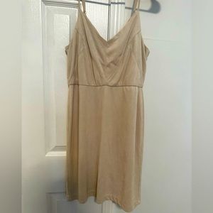Beige suede dress